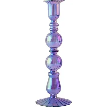 Svícen Vysoký skleněný svícen | skleněná dekorace | skleněné svícny | dekorace domov - BigBone R Lilac