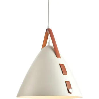 ACA Lighting závěsné svítidlo 1XE27 bílý kov+kůže D33XH100CM NAOMI HL41441P33WH