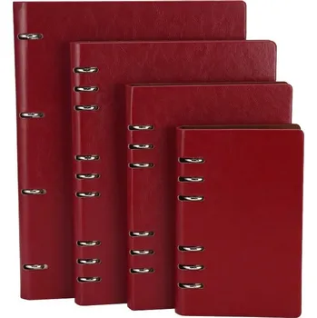 Zápisník Koženkový zápisník s volnými listy | poznámkový blok, kožený binder - červený , A5