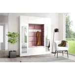 Eka Předsíňová stěna s čalouněnými panely Trinity 32 - Bílá / Světlá růžová 2319