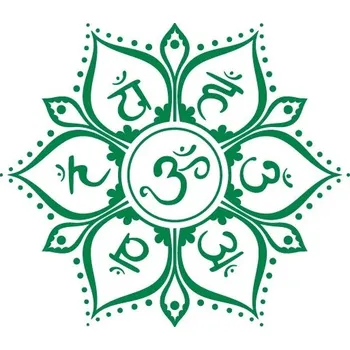 Samolepící dekorace Mandala 7 čaker nálepky na auto | dekorace na zeď, meditační ozdoba - QT1123 Zelená , Rozměr 56 x 49 cm