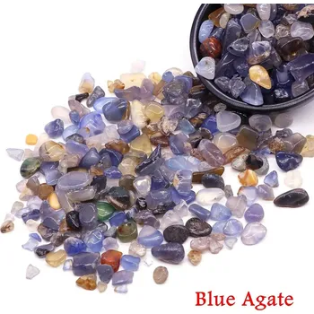 Přírodní kameny pro dekoraci | dekorativní kameny | harmonizační krystaly - Modrý achát , 100 g