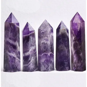Krystalová dekorační věž | přírodní kameny, minerální dekorace - Ametyst , 1ks Velikost 40-50mm