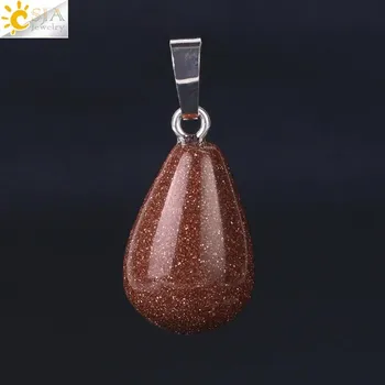 Přívěsek Přívěsek z kamene ve tvaru kapky | přívěsek kámen, přívěsek - Hnědý písek