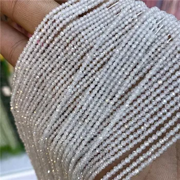 Náramek Minerální korálky | výroba šperků - 10 Bílý zirkon , 2 mm