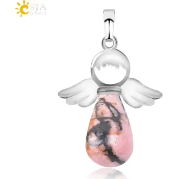 Přívěsek Přívěsek s minerálním andílkem | přívěsek kámen, dámský přívěsek - Linie Rhodonite