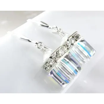 Náušnice Trendy náušnice s kameny | Visací náušnice pro ženy - Bílý