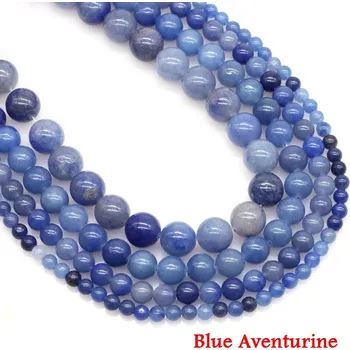 Korálek Minerální korálky na výrobu šperků | minerální korálky | přírodní kámen - Modrý avanturín , 10 mm (36 až 37 ks)