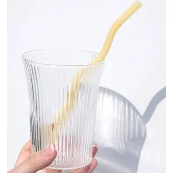 Skleněná brčka na pití | designová brčka, stylová brčka - 1ks vlna Ivory