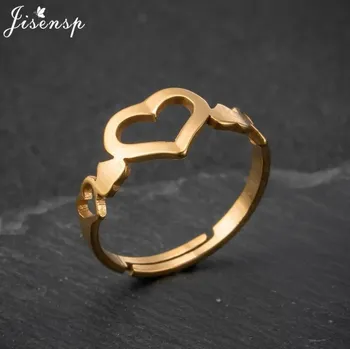 Prsten Nerezový prsten pro ženy | dámský prsten, minimalistické šperky | nastavitelný prsten - 076 , Zlatá barva