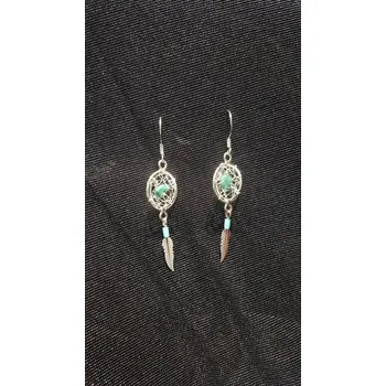 Náušnice Visací náušnice s lapačem snů a minerály | minerální šperky | dámské náušnice - A3