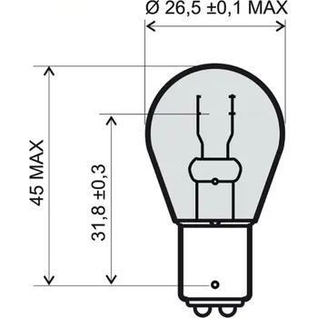 Autožárovka RMS Přední světlo 246510371 12V 21/5W, BAY15D červená