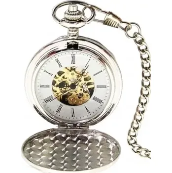 Hodinky Klenoty Budín Luxusní stříbrné kapesní mechanické hodinky BADUS 11978501 s římskými číslicemi (Klenoty Budín Luxusní stříbrné kapesní mechanické hodinky BADUS 11978501 s římskými číslicemi)