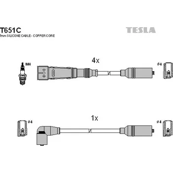 Autoelektrika Sada kabelů pro zapalování TESLA T651C