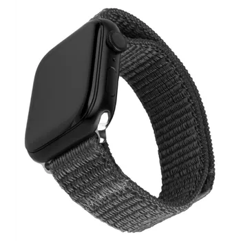 Řemínek na hodinky FIXED Nylon Sporty Strap pro Apple Watch Ultra 49 mm, tmavě šedý