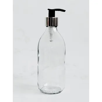 Dávkovač mýdla Dávkovač mýdla STELLA 330 ml s černo-stříbrným dávkovačem