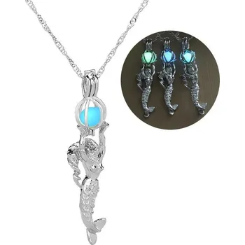 Náhrdelník Svítící náhrdelník s přívěskem | dámský náhrdelník, svítící želva - 11 , Modrý