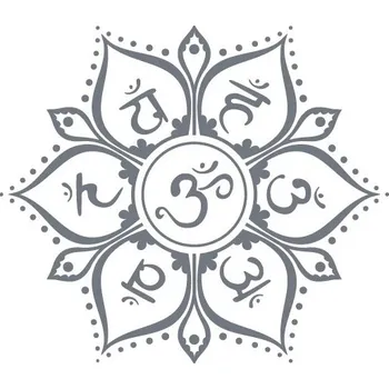 Samolepící dekorace Mandala 7 čaker nálepky na auto | dekorace na zeď, meditační ozdoba - QT1123 Tmavě šedá , 18x16 cm