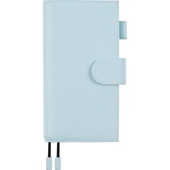 Diář Kožený obal na diář | luxusní obal, kožený diář - Oblázková Světle modrá , Pouze kryt