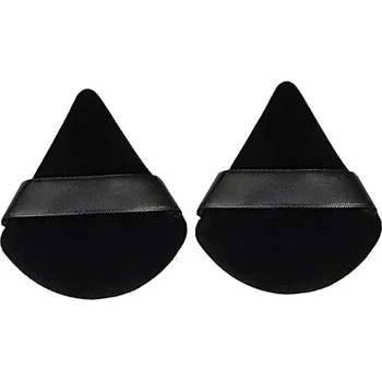 Přípravek na tvář Make up houbička sametová trojúhelníková | kosmetické potřeby - černá - 2ks