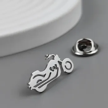 Brož Motorkářská brož ocelová | pánská spona - Stříbro