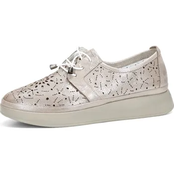 Dámské polobotky Robel dámské kožené polobotky - béžovo stříbrné