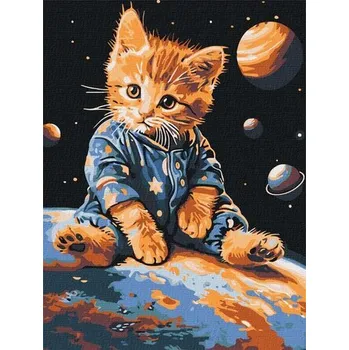 Set školních potřeb Malowanie po numerach - Gwiezdny kotek 30x40cm