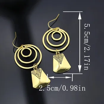 Náušnice Vintage visací náušnice | dámské náušnice, retro šperk - bronz