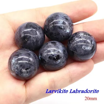 Přírodní kámen Přírodní minerální kuličky 20 mm | ametyst korálky | koule z kamene - Černý labradorit , 5 KS