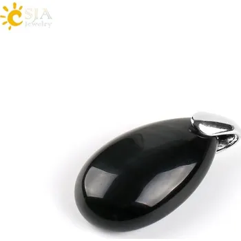 Přívěsek Minerální přívěsek ve tvaru vodní kapky | přívěsek, krystalový šperk - Obsidián