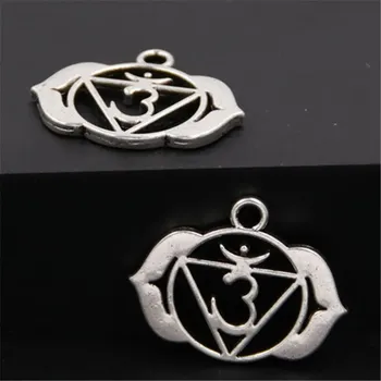 Přívěsek Čakrový přívěsek | 7 čaker mandala | ezoterický přívěsek, jógové šperky - A468 18x22mm