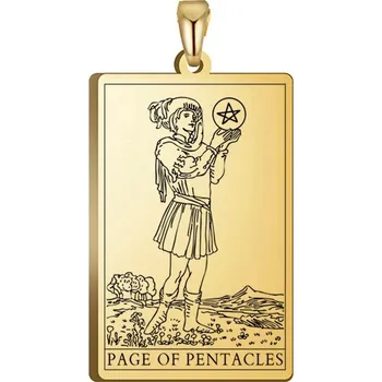 Přívěsek Tarot přívěsek pro náhrdelník | ocelový přívěsek, přívěsek s motivem karet - STRÁNKA PENTÁLŮ 2