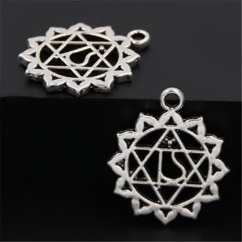 Přívěsek Čakrový přívěsek | 7 čaker mandala | ezoterický přívěsek, jógové šperky - A467 22X20mm