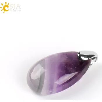 Přívěsek Minerální přívěsek ve tvaru vodní kapky | přívěsek, krystalový šperk - Ametyst