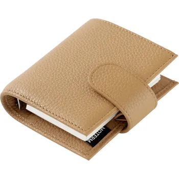 Diář Kožený diář s kroužky na cesty | kožený zápisník | malý diář - Oblázkové latte