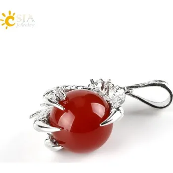 Přívěsek Přívěsek dračí spár s minerálem | přívěsek na krk, ochranný amulet - Červený achát