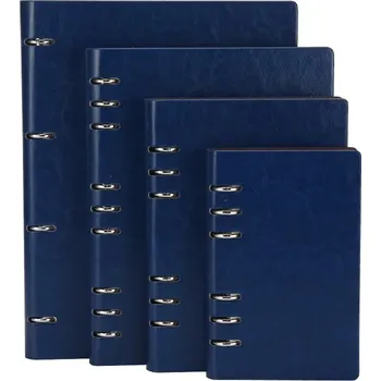 Koženkový zápisník s volnými listy | poznámkový blok, kožený binder - Modrý , B5