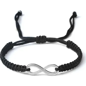 Náramek 2 ks Červený a černý pletený náramek | partnerské náramky, pletené náramky - Styl 28