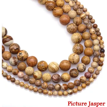 Korálek Minerální korálky na výrobu šperků | minerální korálky | přírodní kámen - Obrázek Jasper , 10 mm (36 až 37 ks)