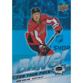 Karetní hra insert karta JOHN CARLSON 24-25 UD Ser. 2 Bang For Your Puck číslo BP-16