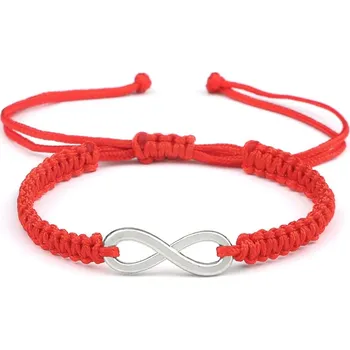 Náramek 2 ks Červený a černý pletený náramek | partnerské náramky, pletené náramky - Styl 27