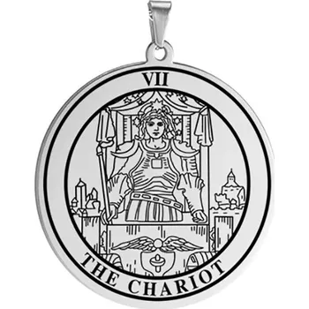 Přívěsek Ocelové tarotové přívěsky vintage | přívěsky na šperky, tarotové šperky - THE CHARIOT-350525