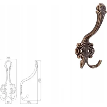 Věšák Nábytkový věšák SIRO 430/ZN10 stará mosaz