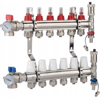 rozdělovač topení Rozdělovač pro podlahové topení X-HOME 6 okruhů mosazný