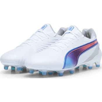 Kopačky Puma King Ultimate Womens Firm Ground Football Boots White/Blue/Grey 8 (42)