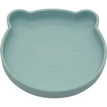 Talíř Bo Jungle silikonový talíř s přísavkou Bear Pastel Blue