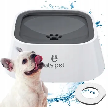 Miska pro psa Přenosná miska proti rozlití s filtrem 2 l pro psa Els Pet bílo-šedá