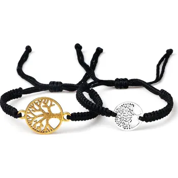 Náramek 2 ks Červený a černý pletený náramek | partnerské náramky, pletené náramky - Styl 10