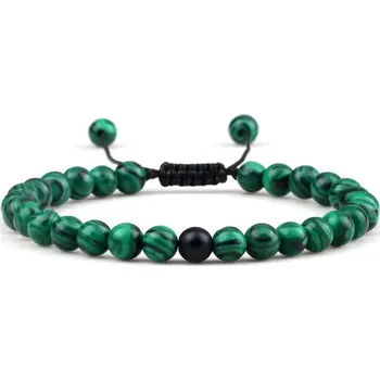 Náramek Náramek z minerálů | náramek pro páry | korálkový náramek - Malachit-Mat