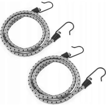 autokoberec Gumové lanko s háčky pro upevnění zavazadel a plachet, šedé, 90 cm / 2 ks